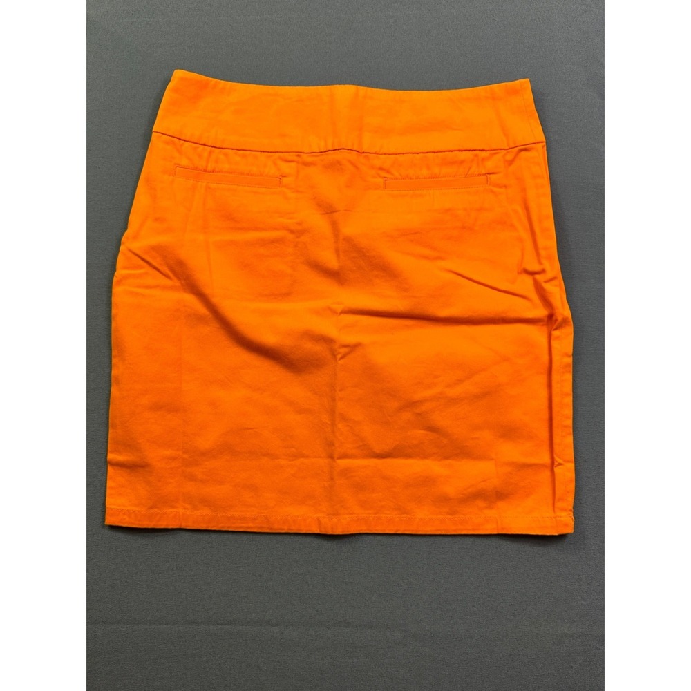 FanPants Womens Orange Twill‎ Mini Skirt Size 6 Side Zip Game Day Casual